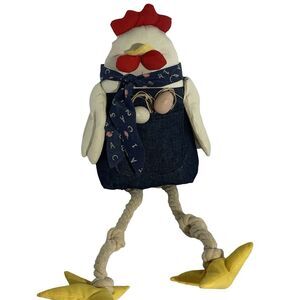 Chicken Rooster With Rope Long Legs Plush Toy Stuffed Animal Bean Bag 25 inches